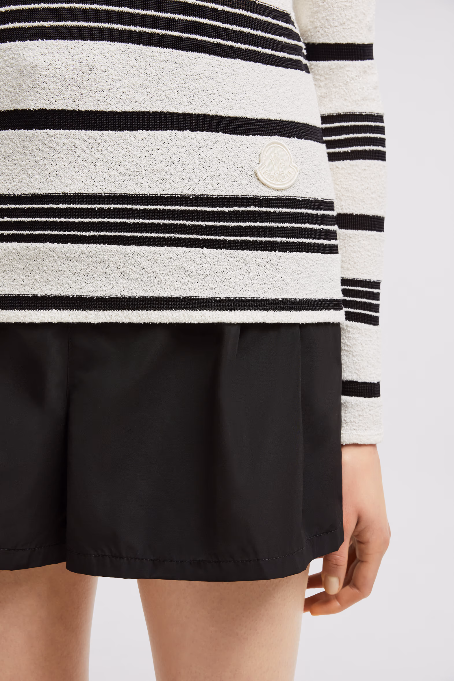 Striped Bouclé Sweater Women Black & White Moncler 6
